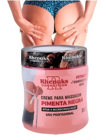 CREMA DE MASAJE CON PIMIENTA NEGRA – Tratamiento para Celulitis, Estrías y Drenaje Linfático