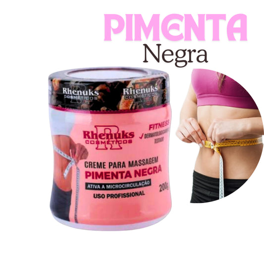 CREMA DE MASAJE CON PIMIENTA NEGRA – Tratamiento para Celulitis, Estrías y Drenaje Linfático
