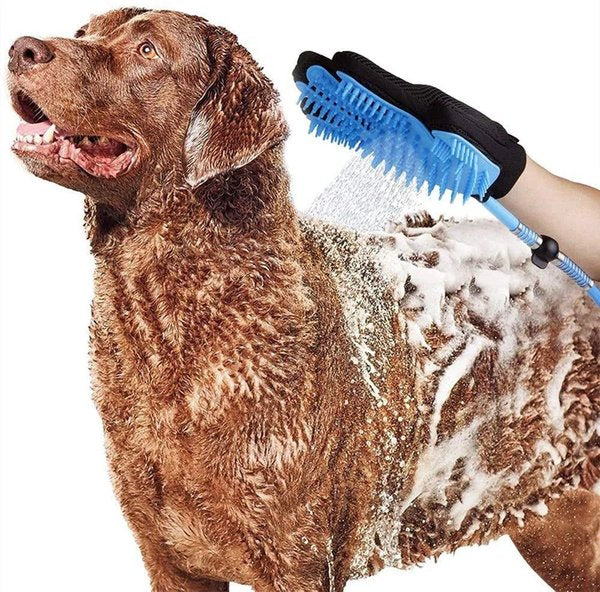 GUANTE MANGUERA 3 en 1 para Mascotas – ¡Baño, Cepillado y Masaje en un Solo Paso!