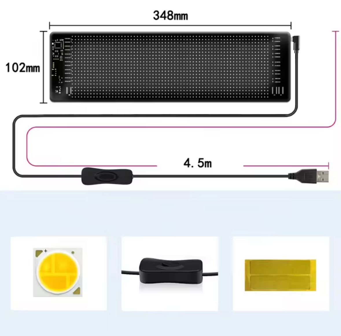 PANEL LED FLEXIBLE - OJOS DIVERTIDOS - 200X17 CM