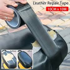 CINTA REPARADORA DE CUERO Y CUERINA - NEGRO - 5cm x 10 m