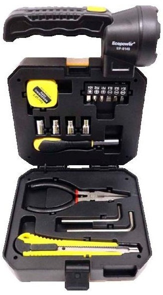 LINTERNA + CARGADOR SOLAR + KIT DE HERRAMIENTAS
