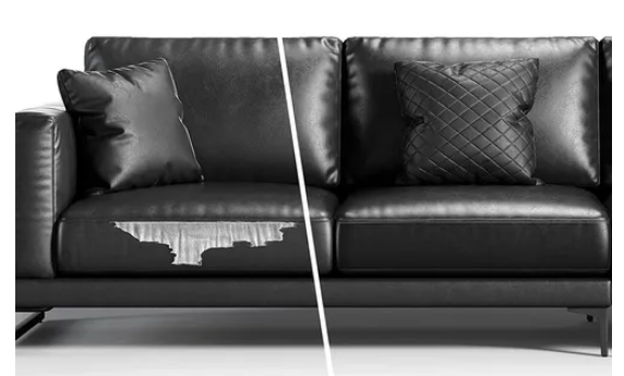 CINTA REPARADORA DE CUERO Y CUERINA - NEGRO - 5cm x 10 m